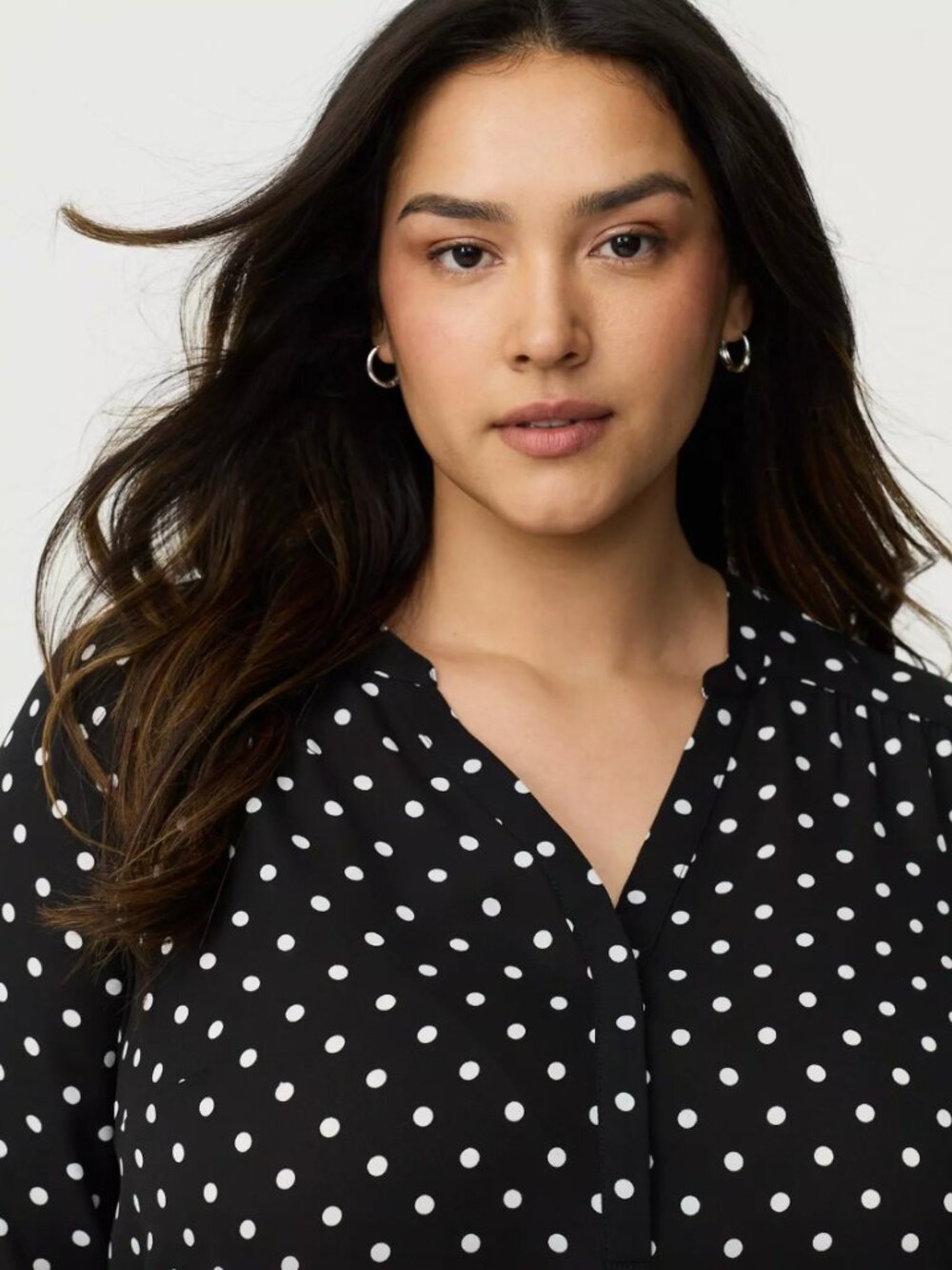 Torrid Harper Georgette Straight Hem Blouse Pullover Polka Dot Womens 2X NWT - Picture 3 of 10